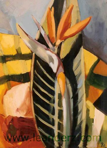 painting papegojblomma